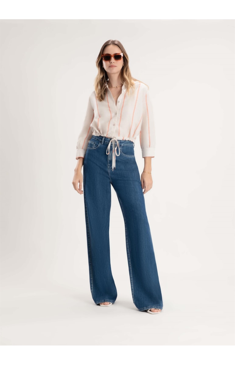 Camisa Linho Summer Stripes Natural