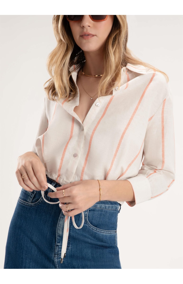 Camisa Linho Summer Stripes Natural