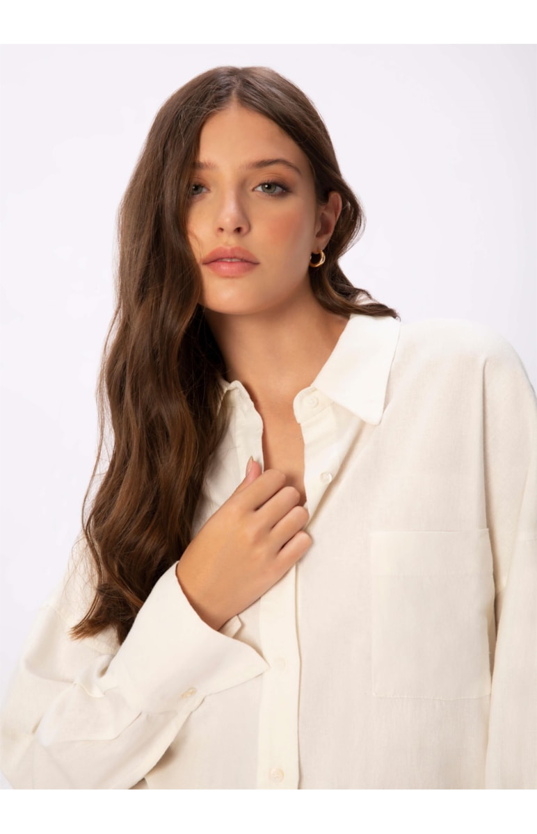 Camisa Linho Washed Off White