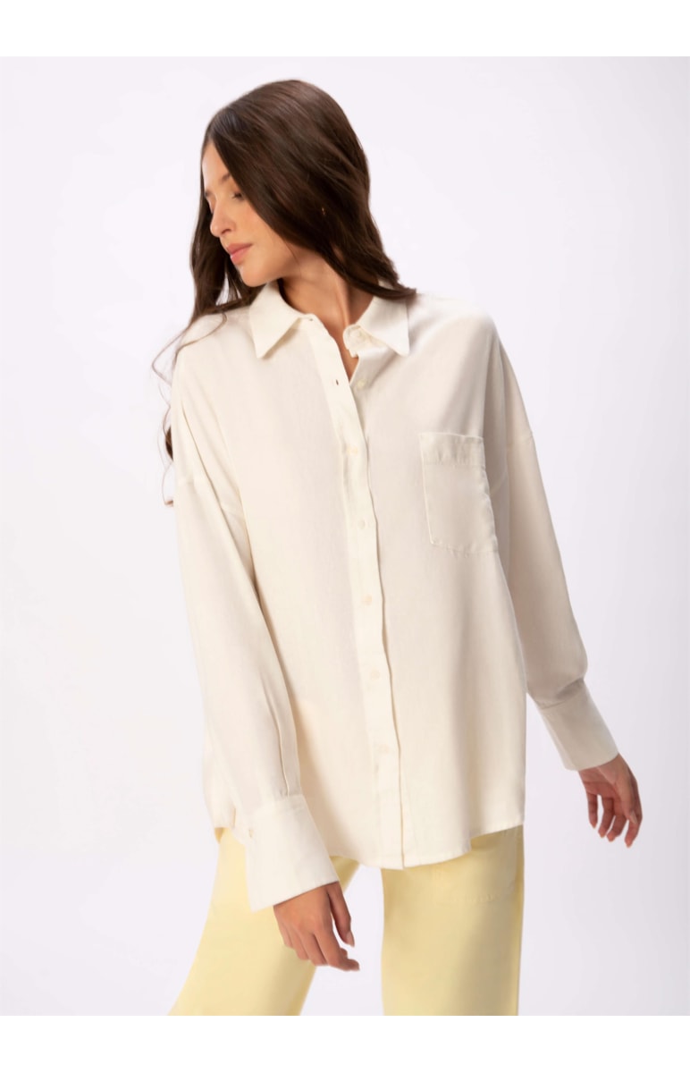 Camisa Linho Washed Off White