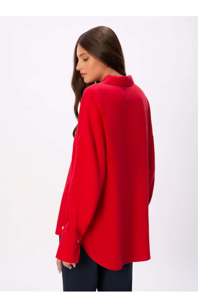 Camisa Linho Washed Vermelho