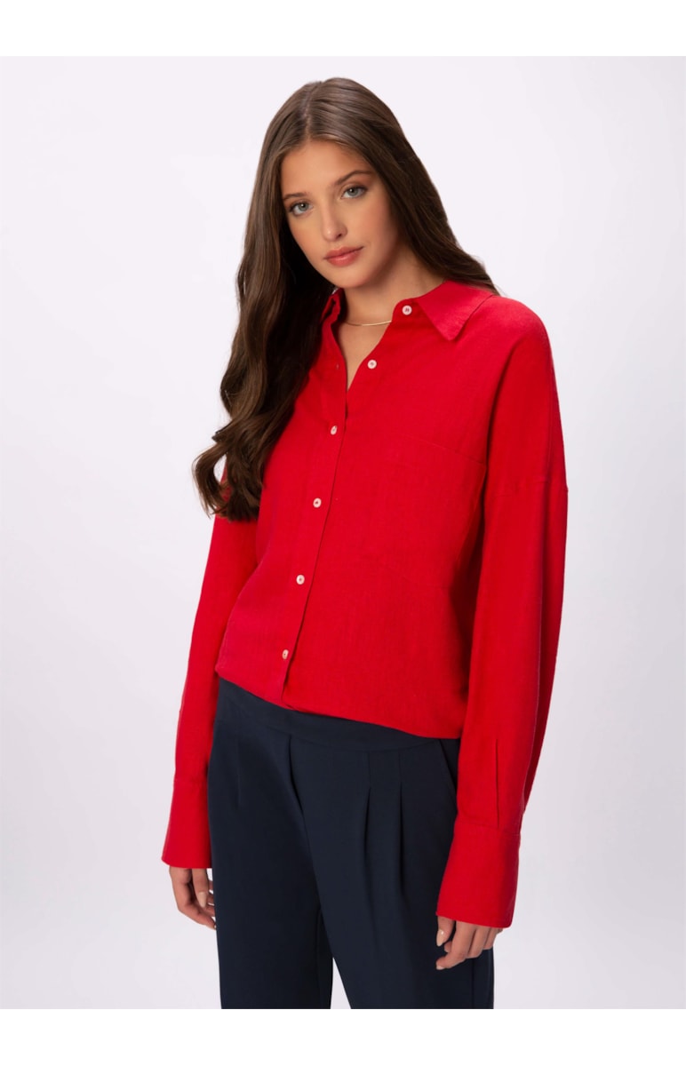 Camisa Linho Washed Vermelho