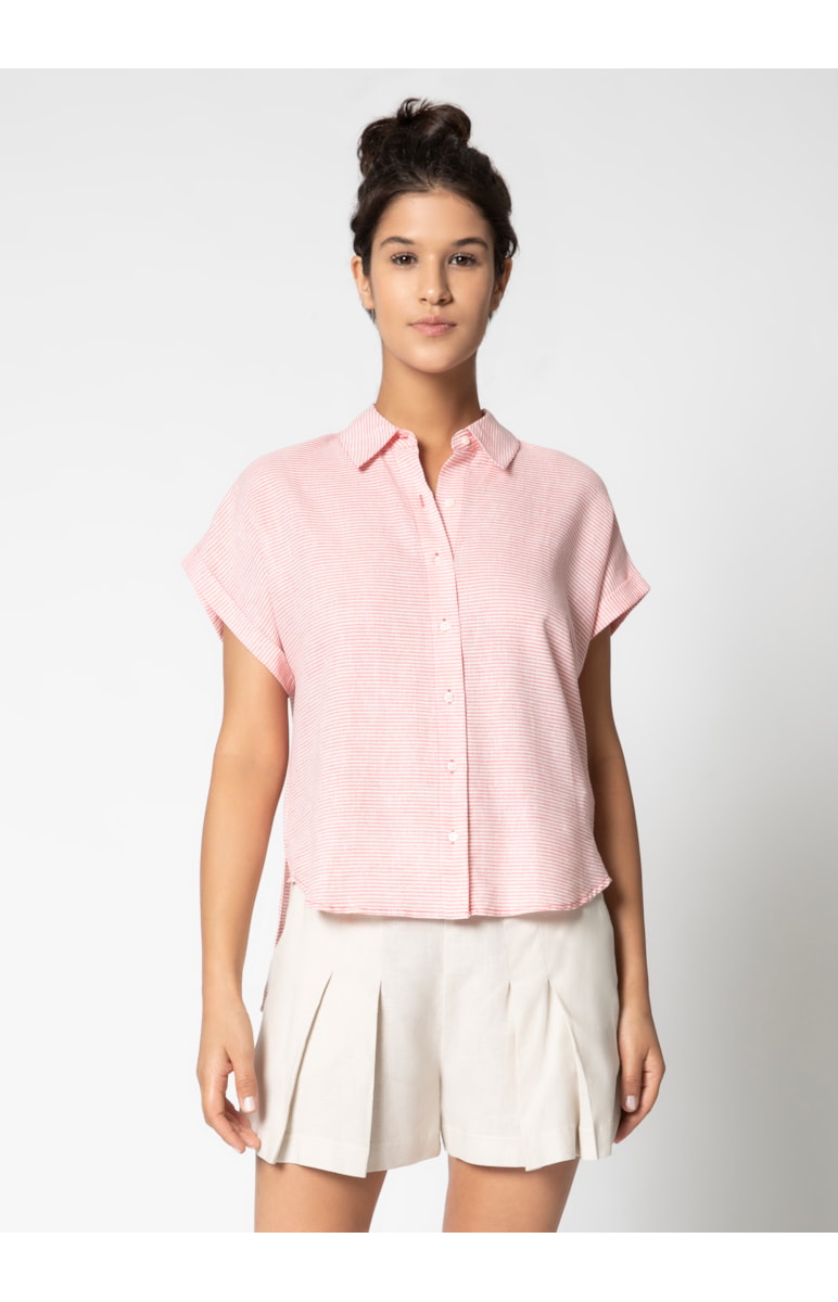 Camisa Listras Básica Vermelho