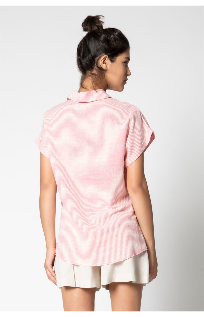 Camisa Listras Básica Vermelho