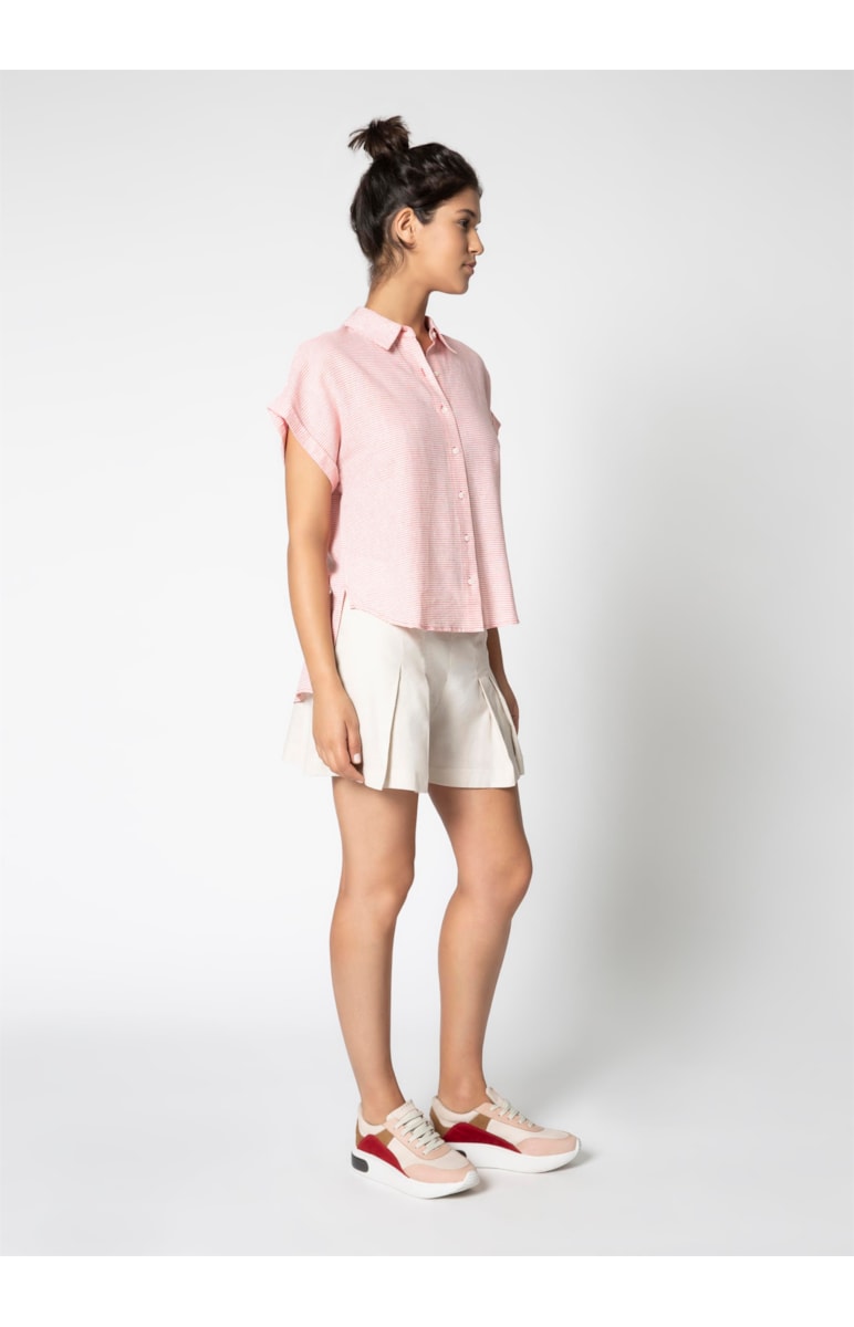 Camisa Listras Básica Vermelho