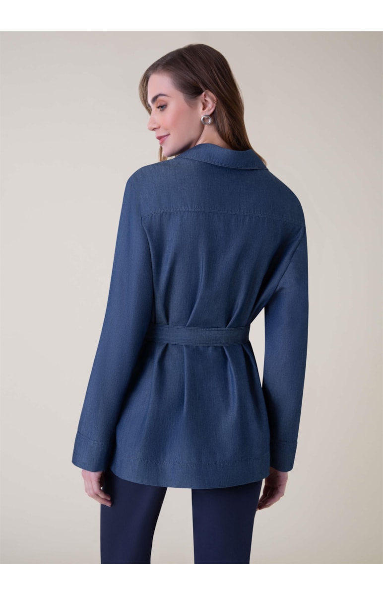Camisa Lyocel Denim Bolso Marinho