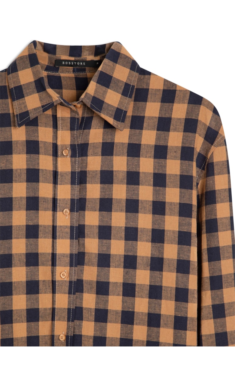 Camisa Ml Fraldada Caramelo