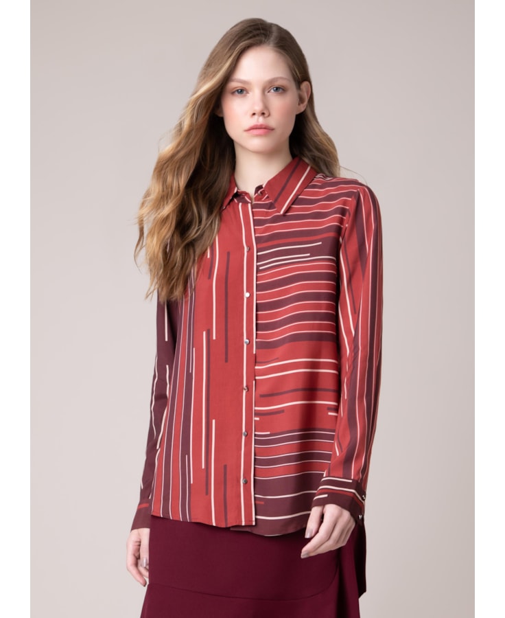 Camisa Oversize Listra Estampado
