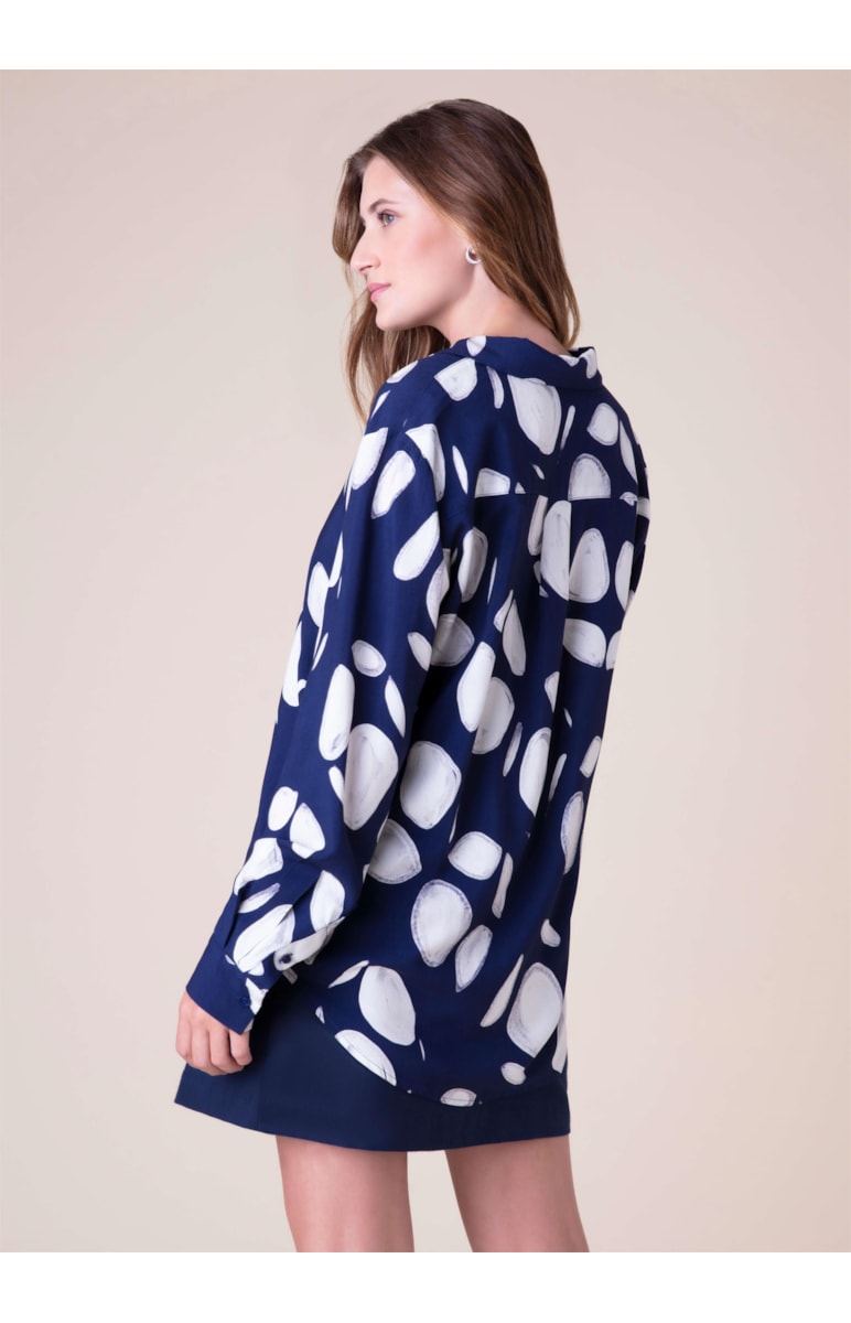 Camisa Oversized Dots Marinho