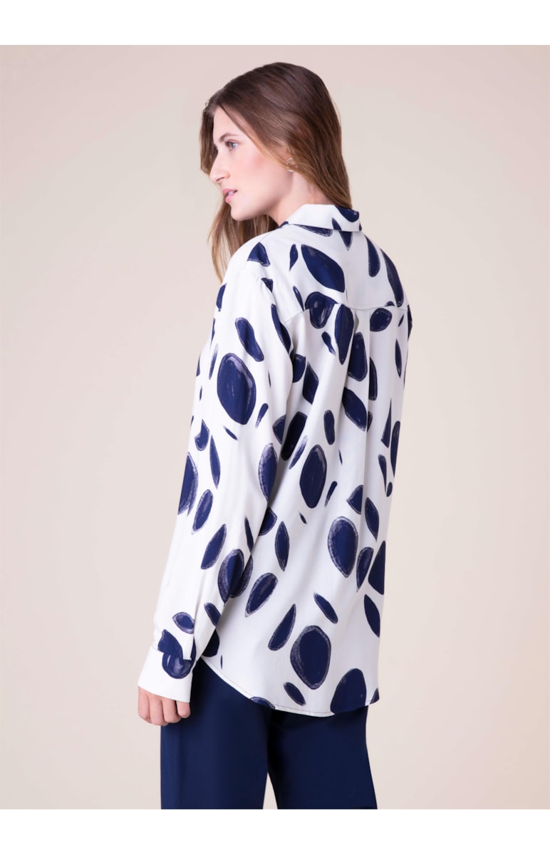 Camisa Oversized Dots Off White