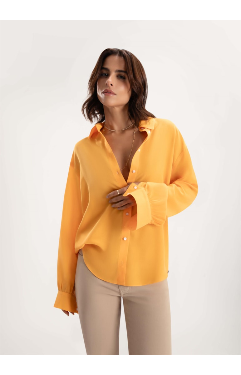 Camisa Pura Seda Amarelo