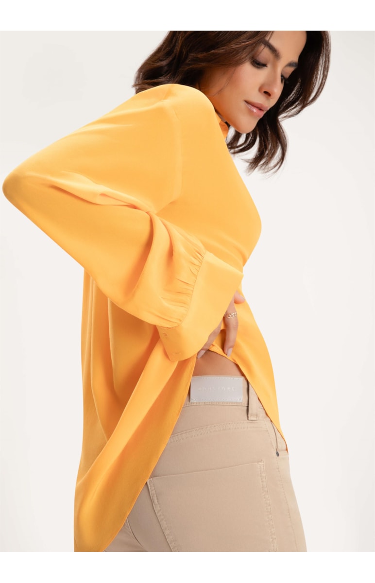 Camisa Pura Seda Amarelo