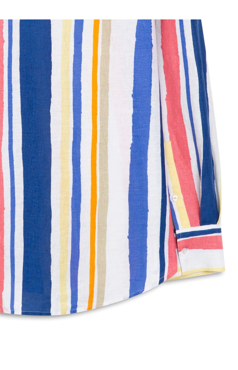 Camisa Puro Linho Colors Stripe Branco