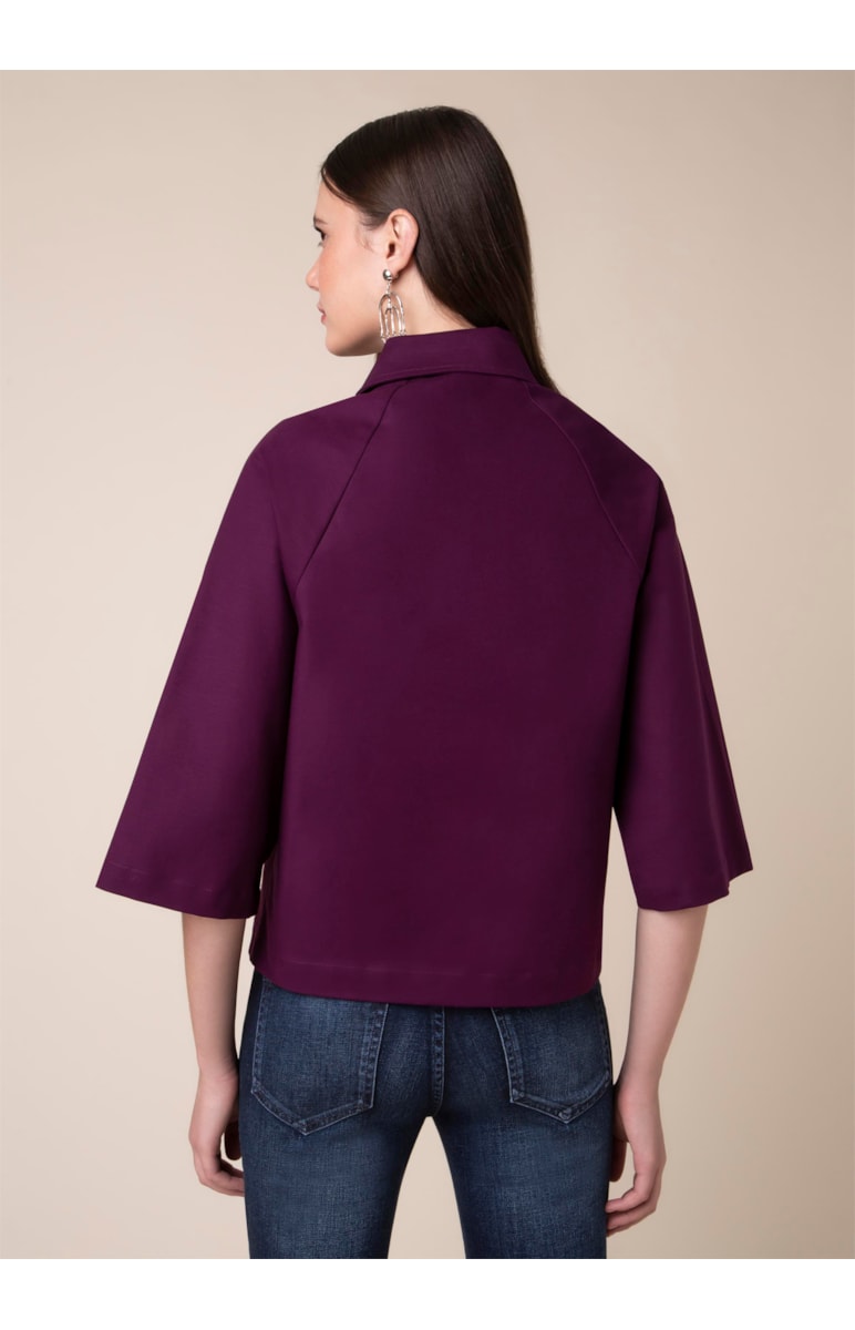 Camisa Raglan Zíper Beringela