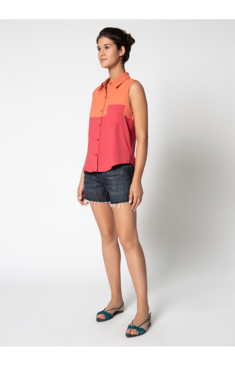 Camisa Regata Bicolor Pink