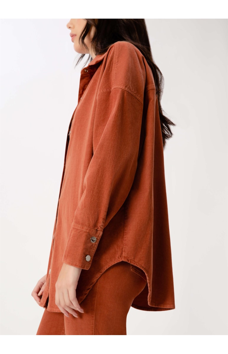 Camisa Schacket Veludo Span Caramelo