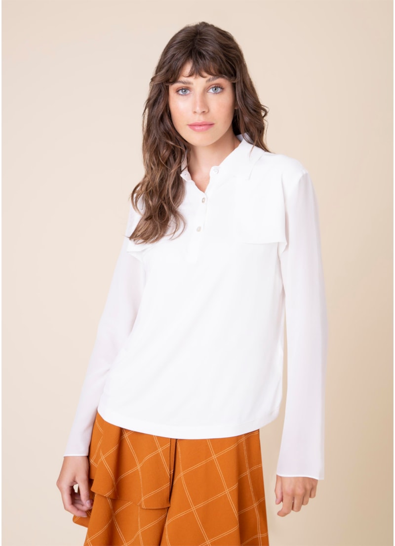 Camisa Trench Seda Off White