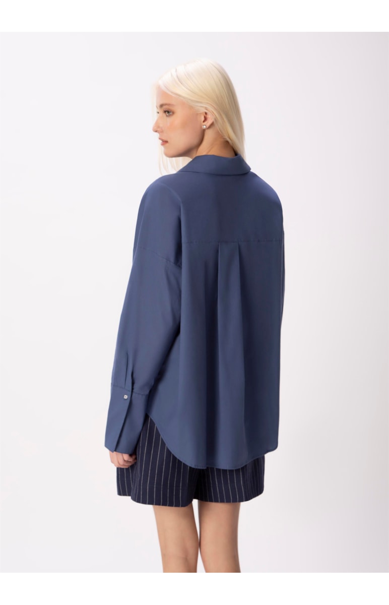 Camisa Tricoline Azul Jeans