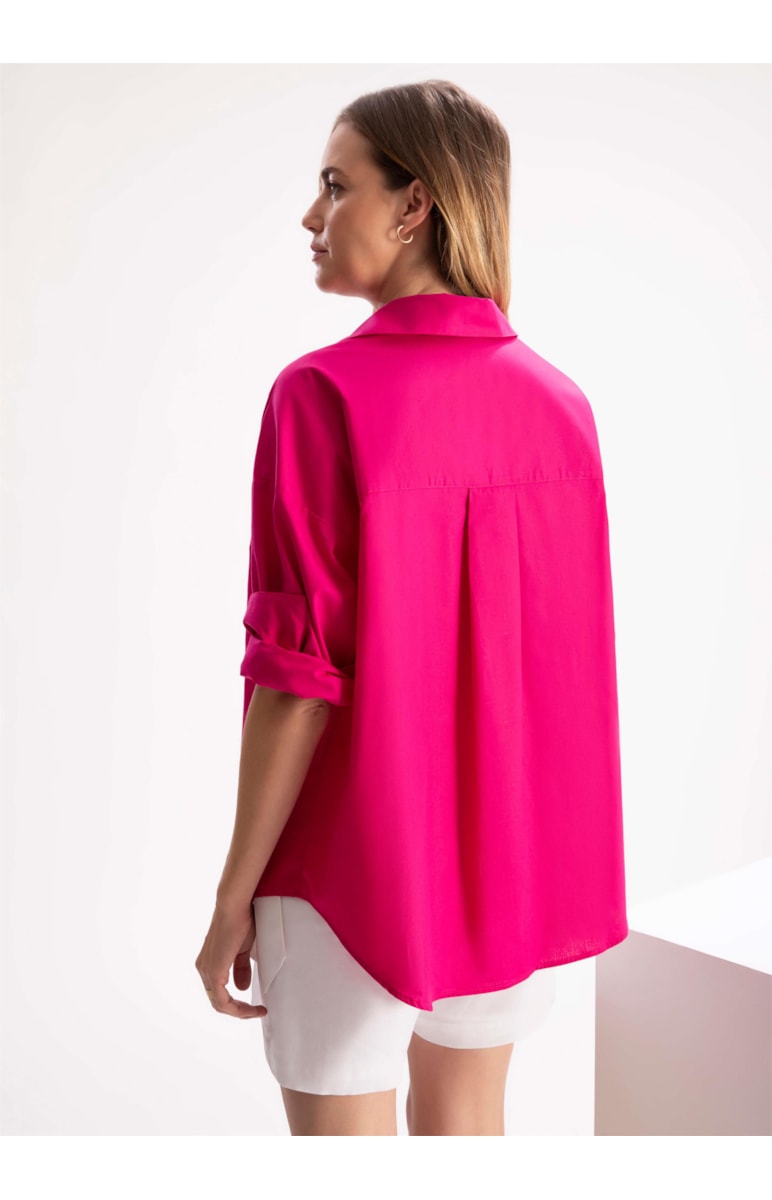 Camisa Tricoline Magenta