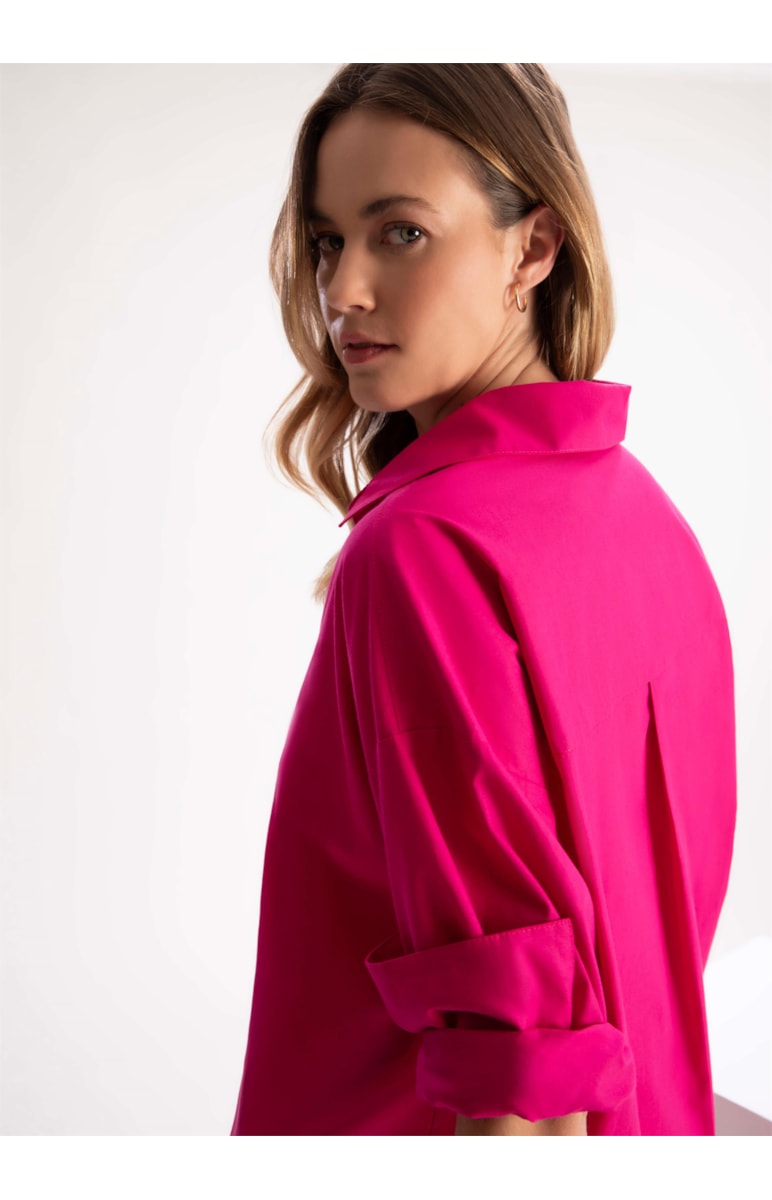 Camisa Tricoline Magenta