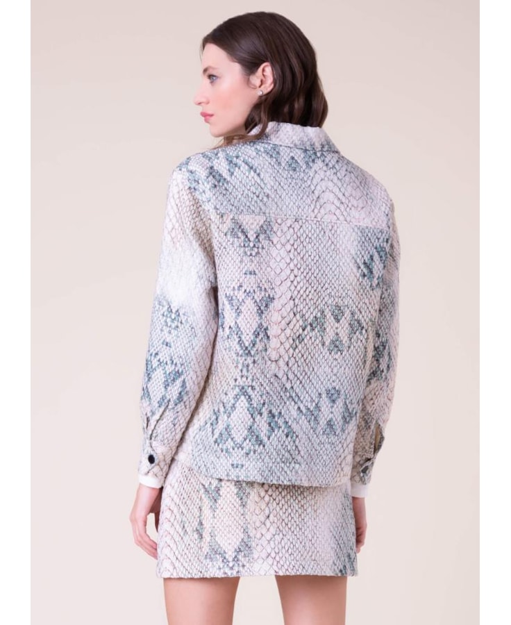 Camisa Tweed Python Areia