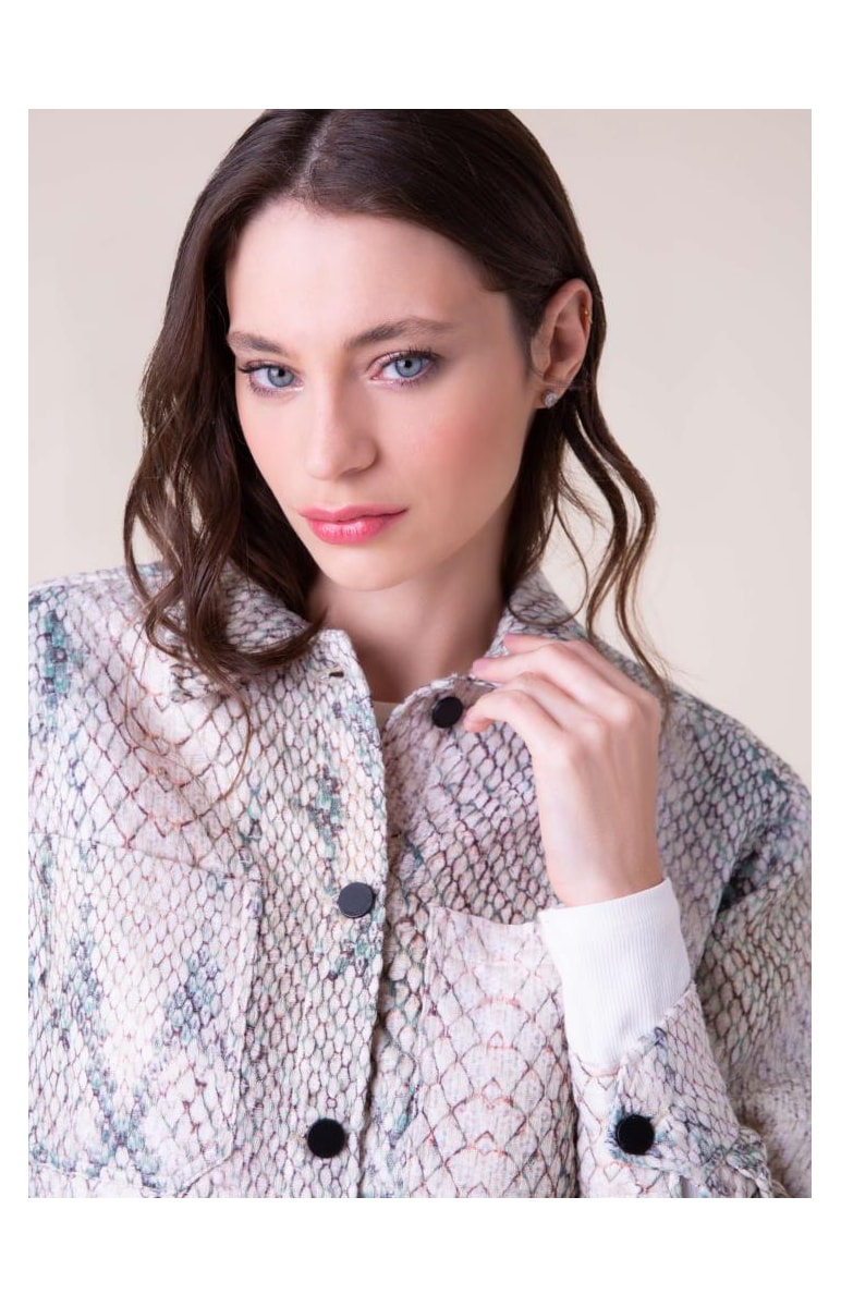 Camisa Tweed Python Areia
