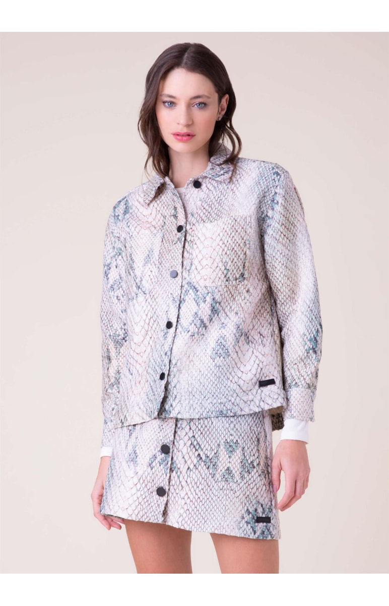 Camisa Tweed Python Areia