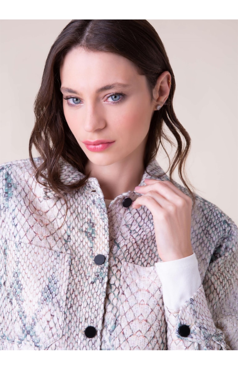Camisa Tweed Python Areia
