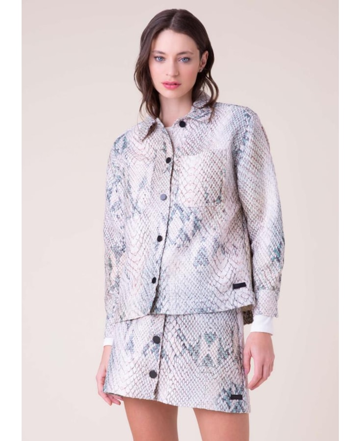 Camisa Tweed Python Areia