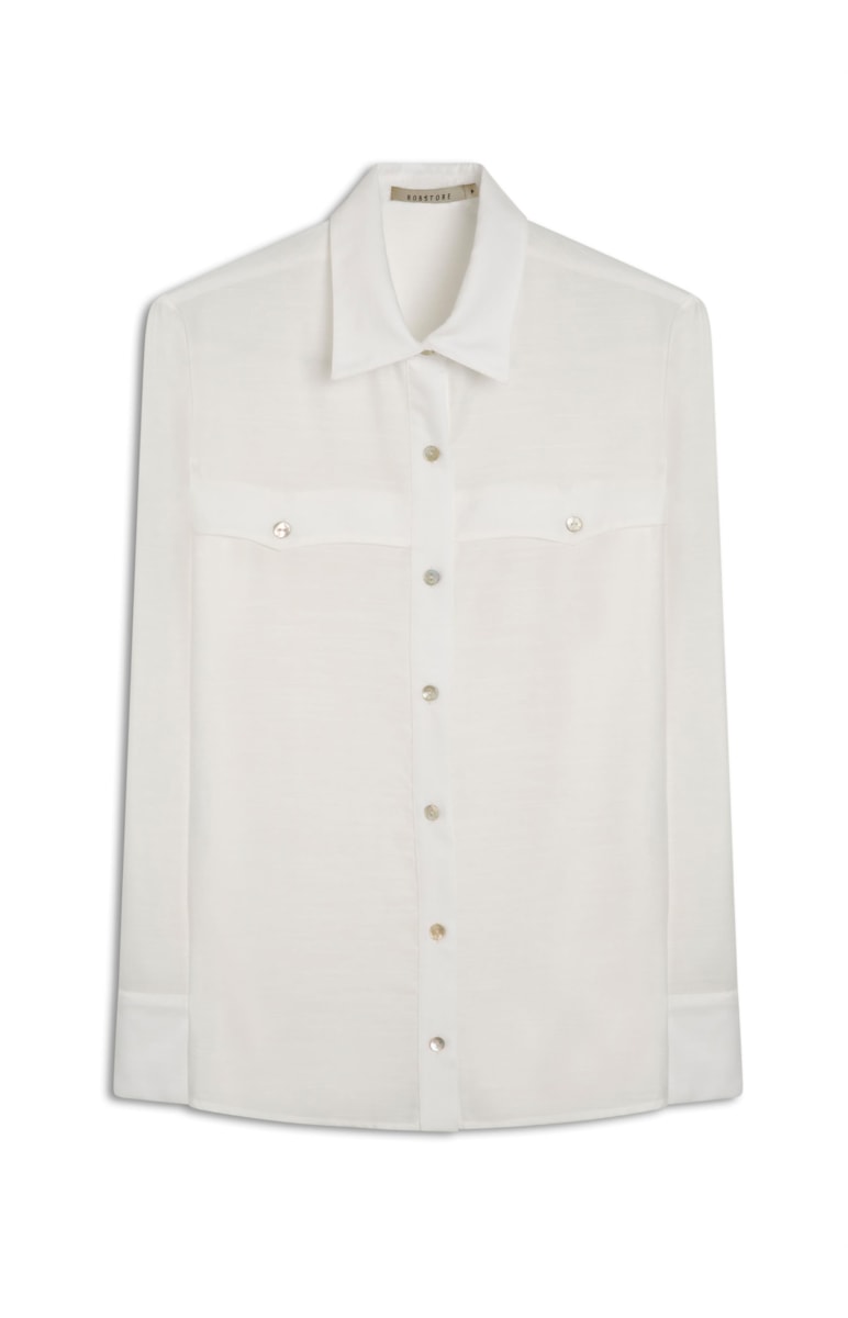 Camisa Viscose Crinckle Off White