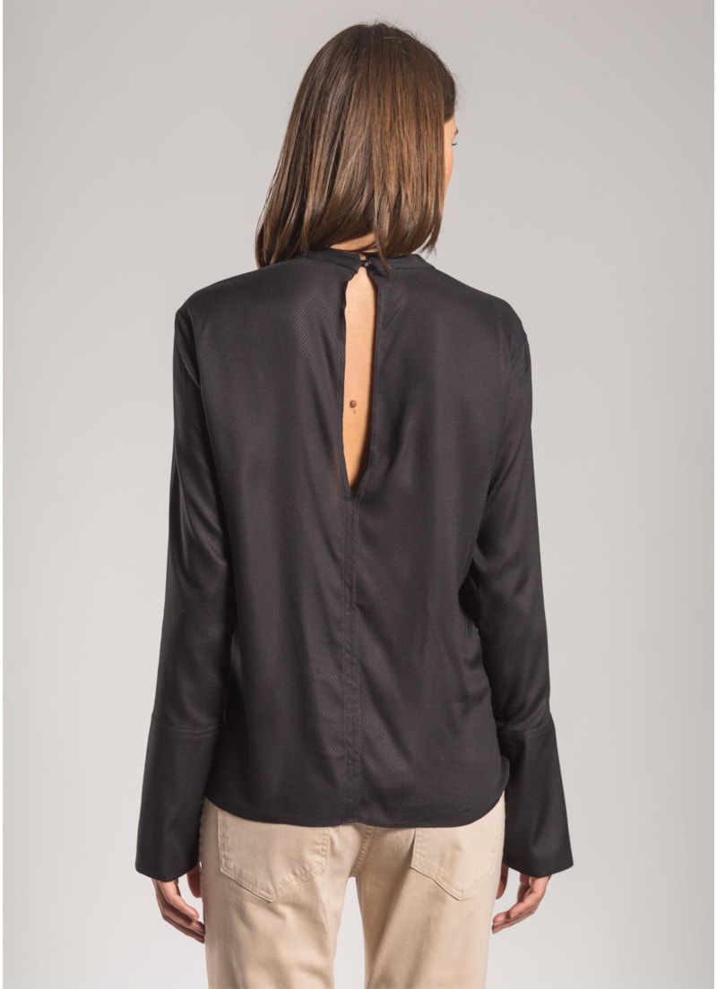Camisa Viscose Maquinetada Preto
