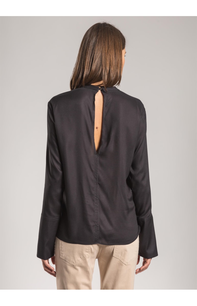 Camisa Viscose Maquinetada Preto