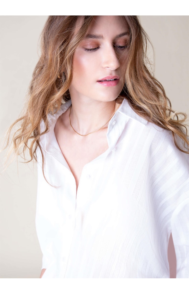Camisa Voil Lines Off White