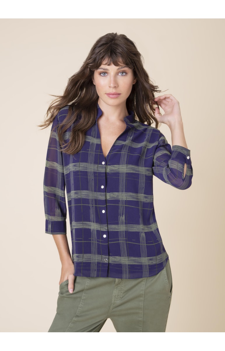 Camisa Xadrez New Check Est. Berinjela