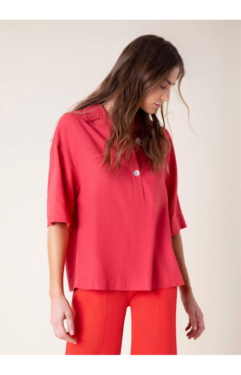 Camisa Zaba Linho Coral