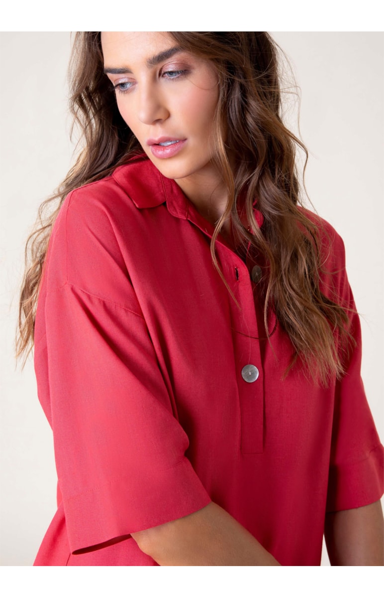 Camisa Zaba Linho Coral