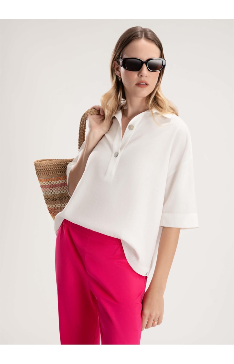 Camisa Zaba Linho Off White