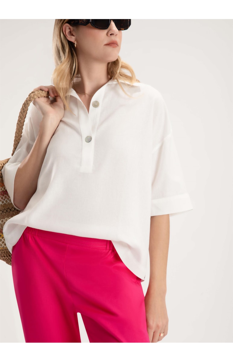 Camisa Zaba Linho Off White