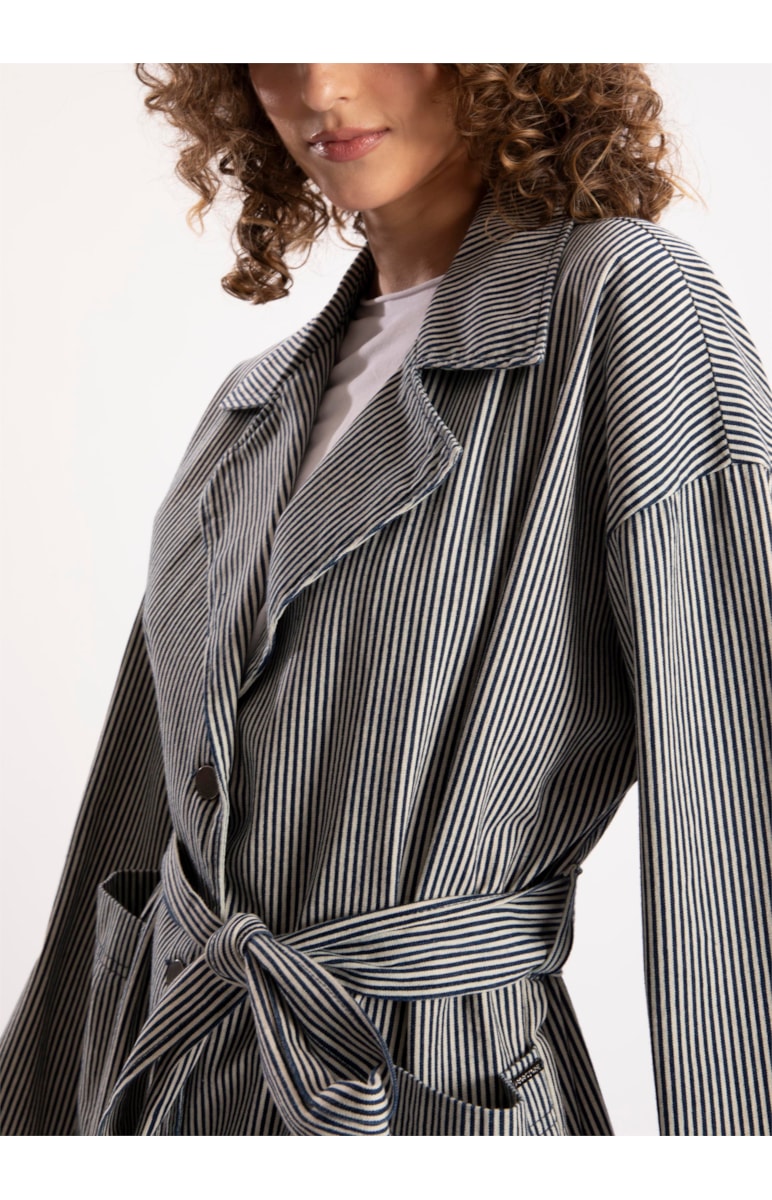 Casaco Alfa Cotton Stripes Marinho