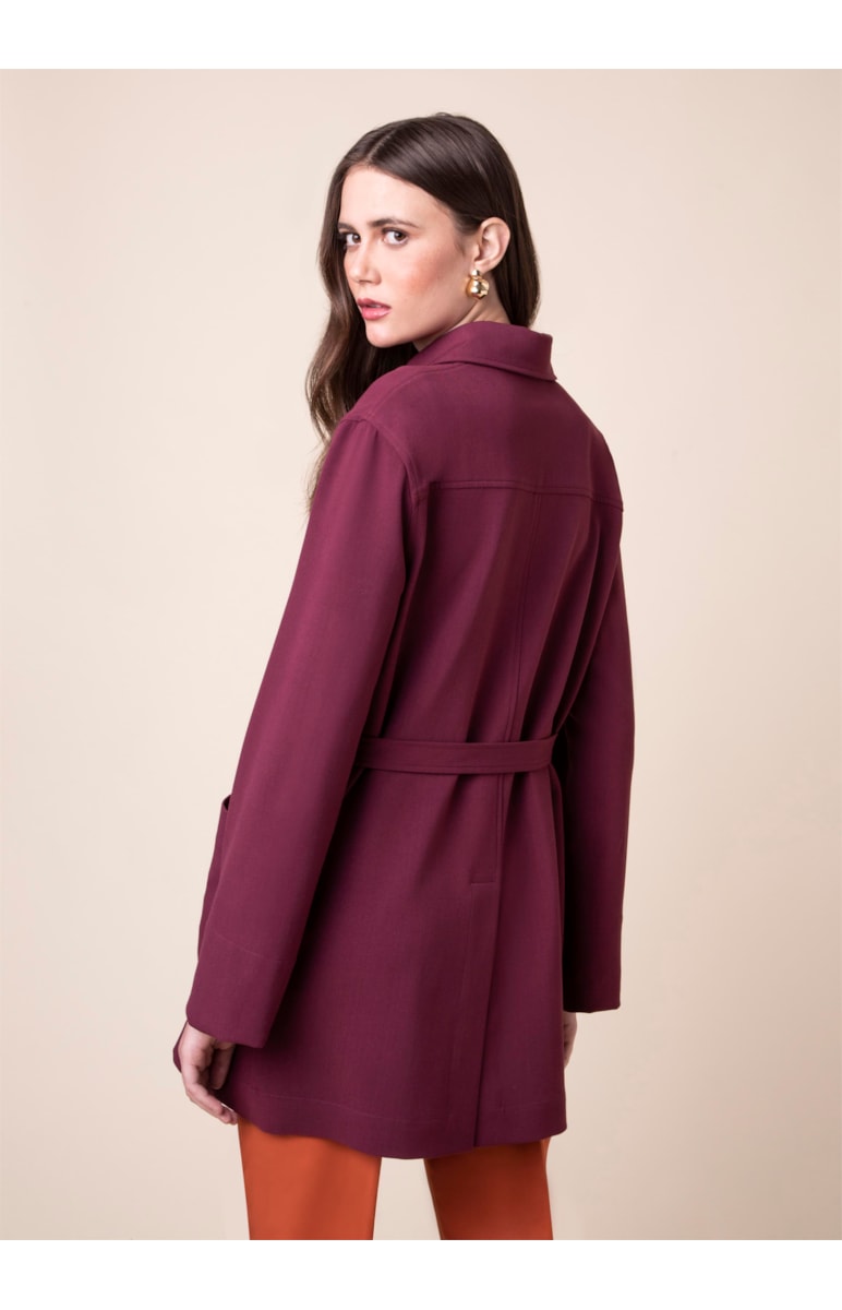 Casaco Fivela Lateral Vinho