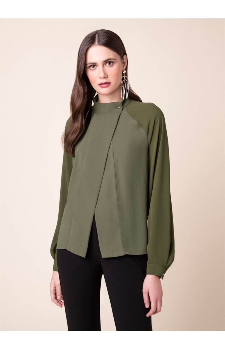 Casaco Raglan Verde Militar