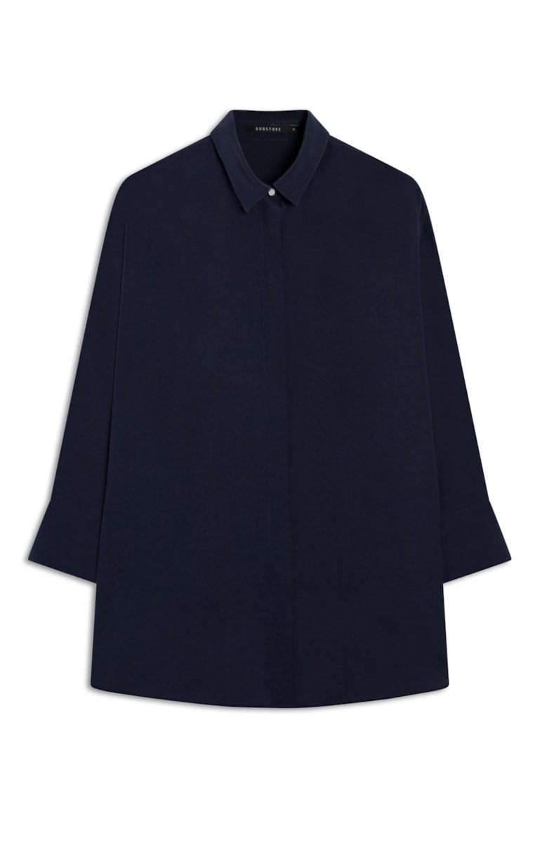 Chemise Pura Seda Marinho