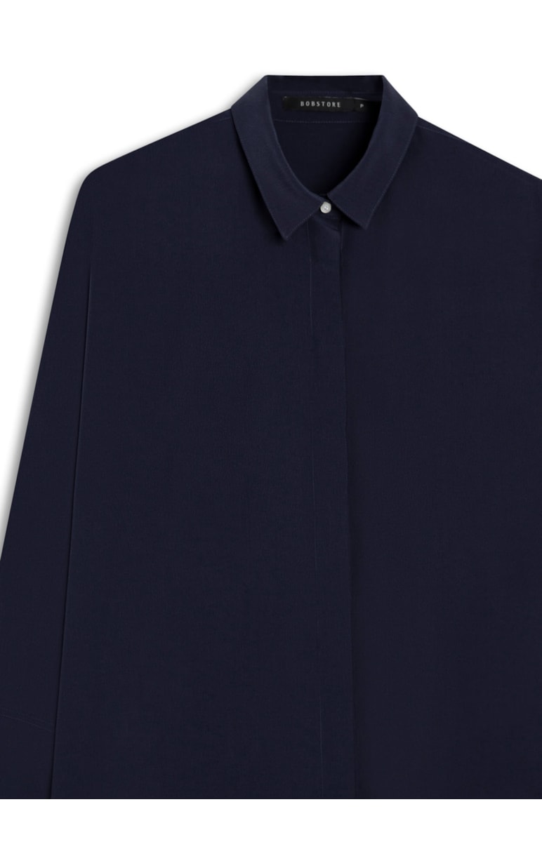 Chemise Pura Seda Marinho