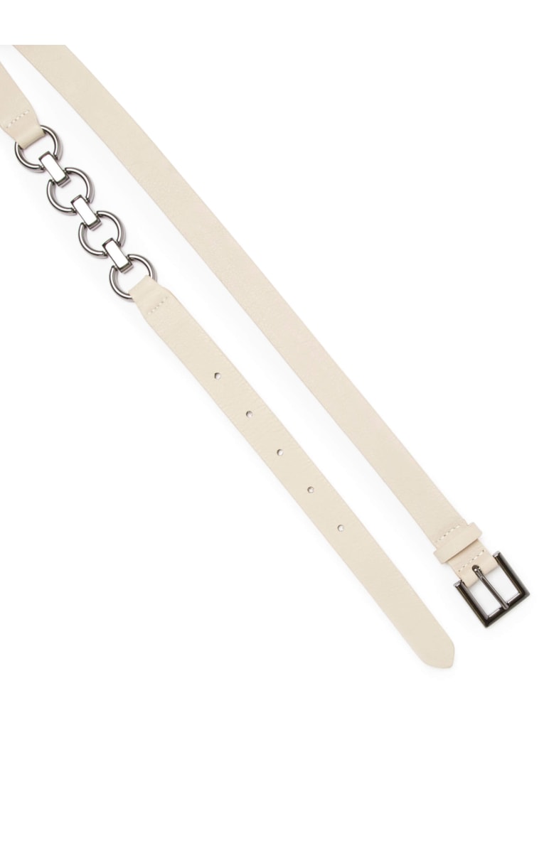 Cinto Couro Corrent Off White