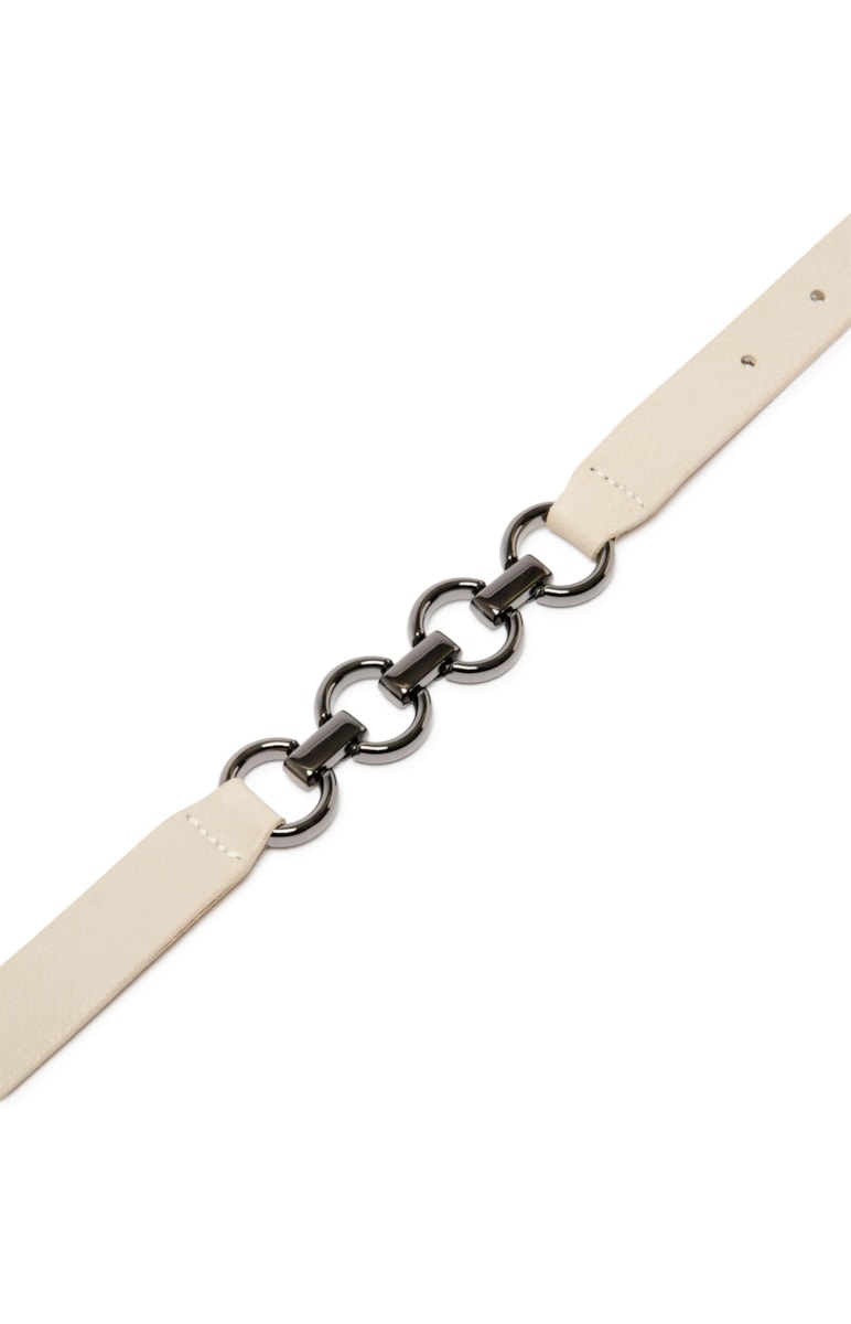 Cinto Couro Corrent Off White