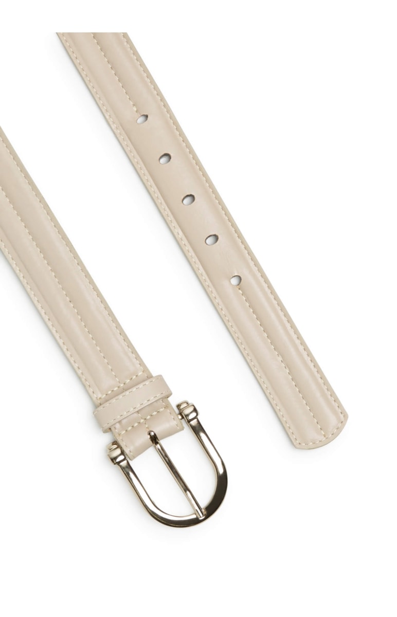 Cinto Couro Matelasse Off White