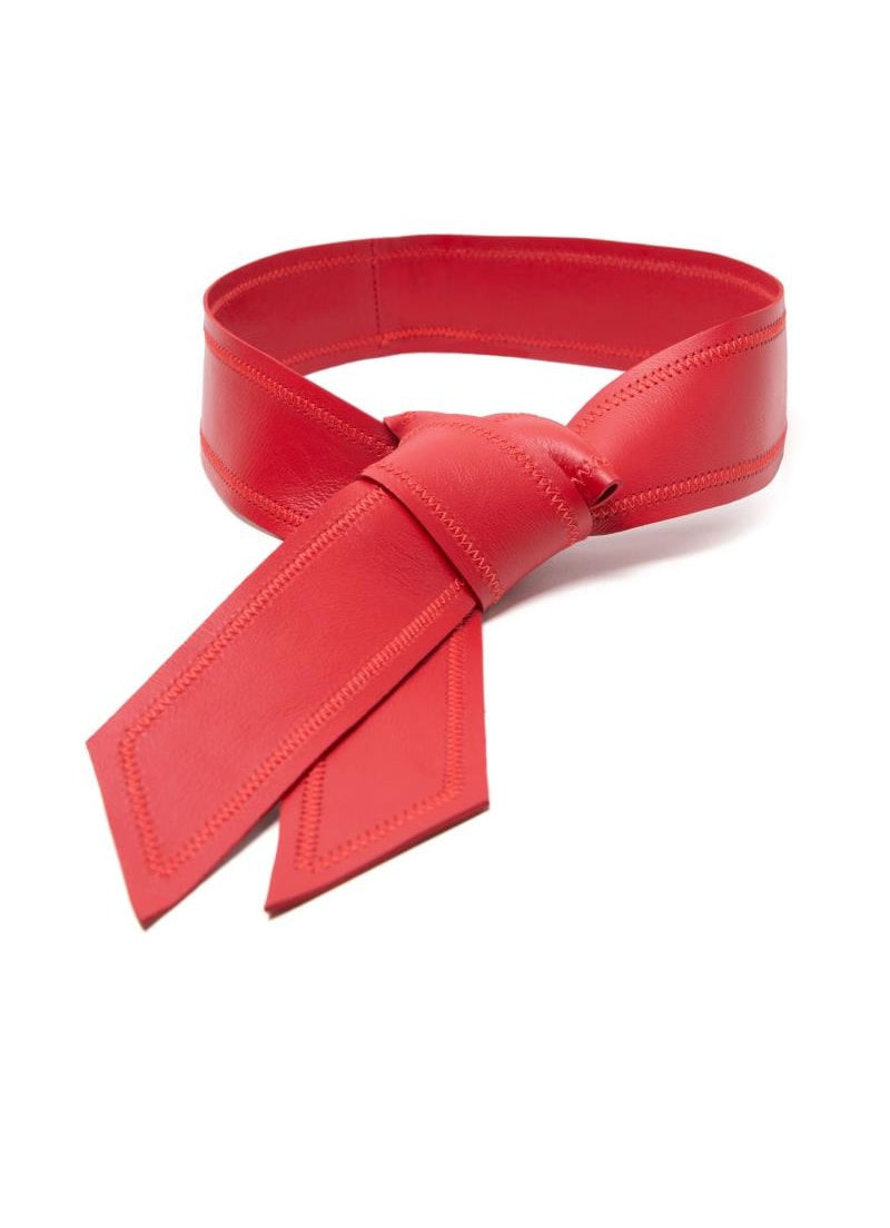 Cinto Couro Obi Vermelho