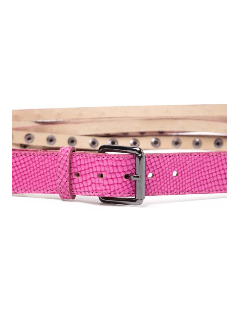 Cinto Tachas e Piramides Rose