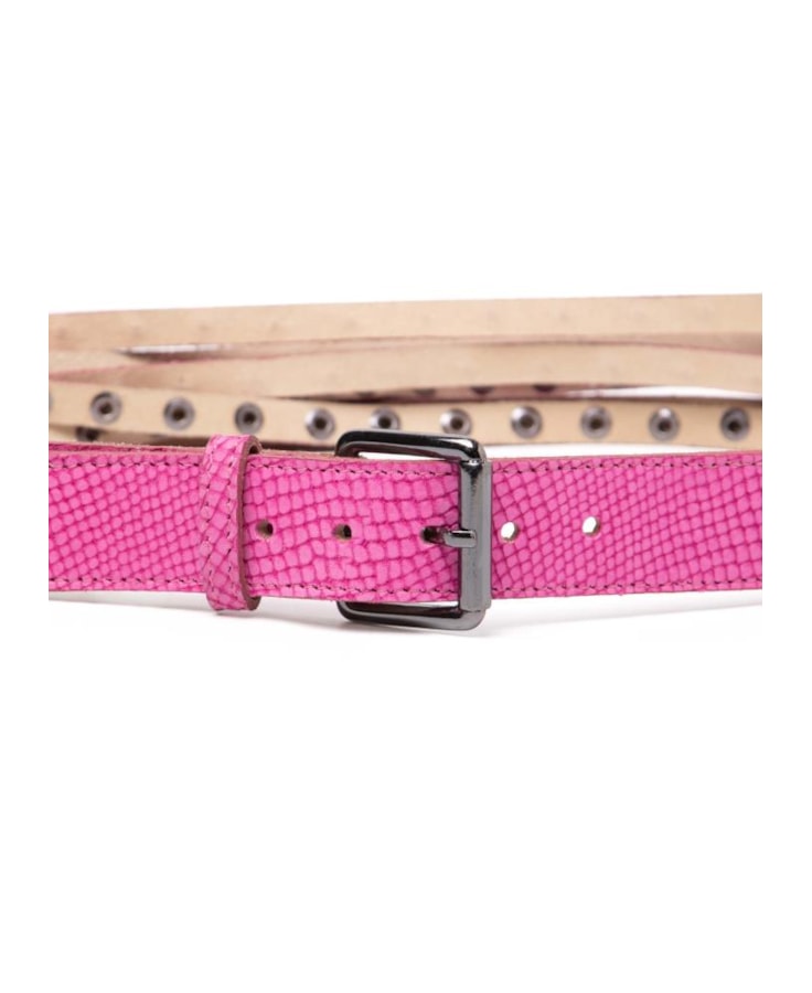 Cinto Tachas e Piramides Rose