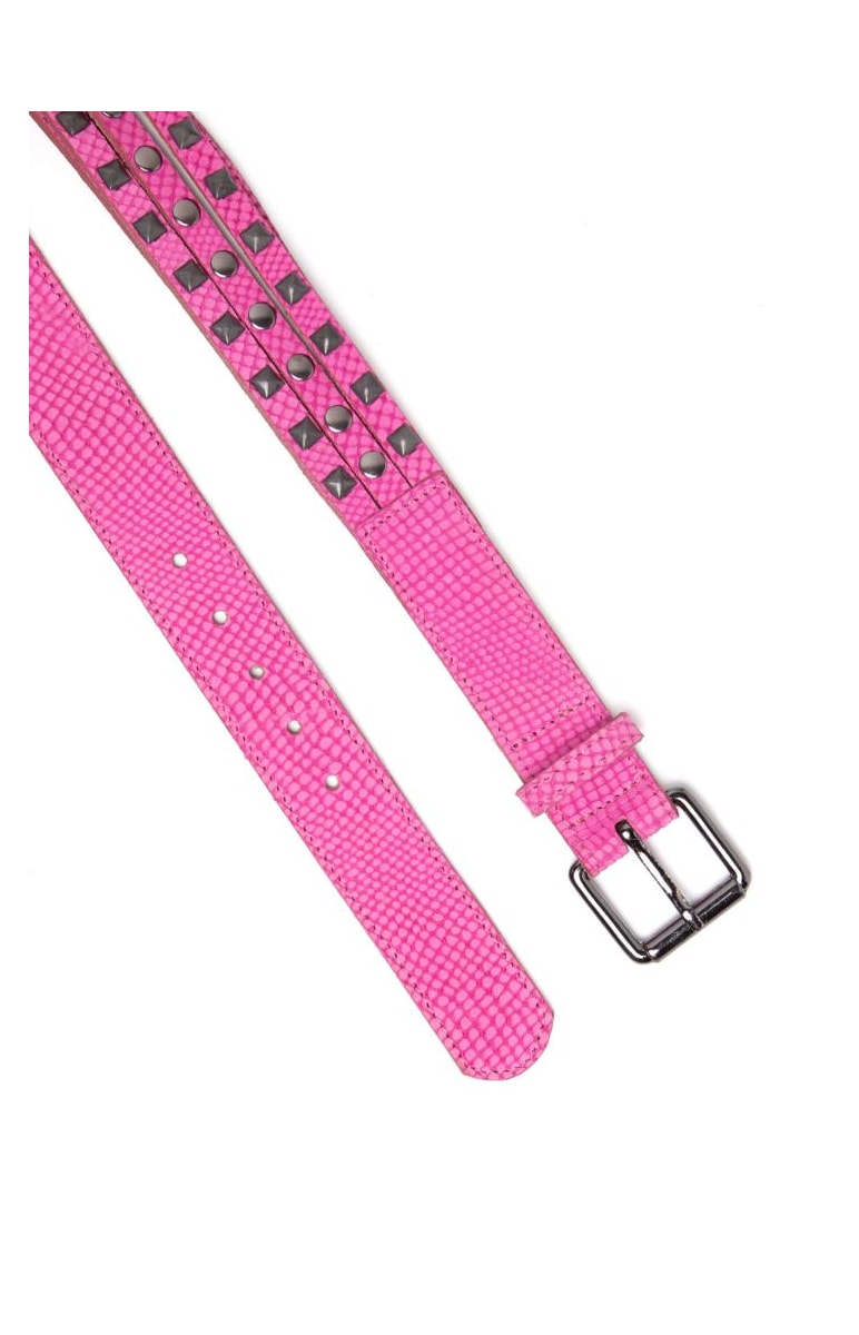 Cinto Tachas e Piramides Rose